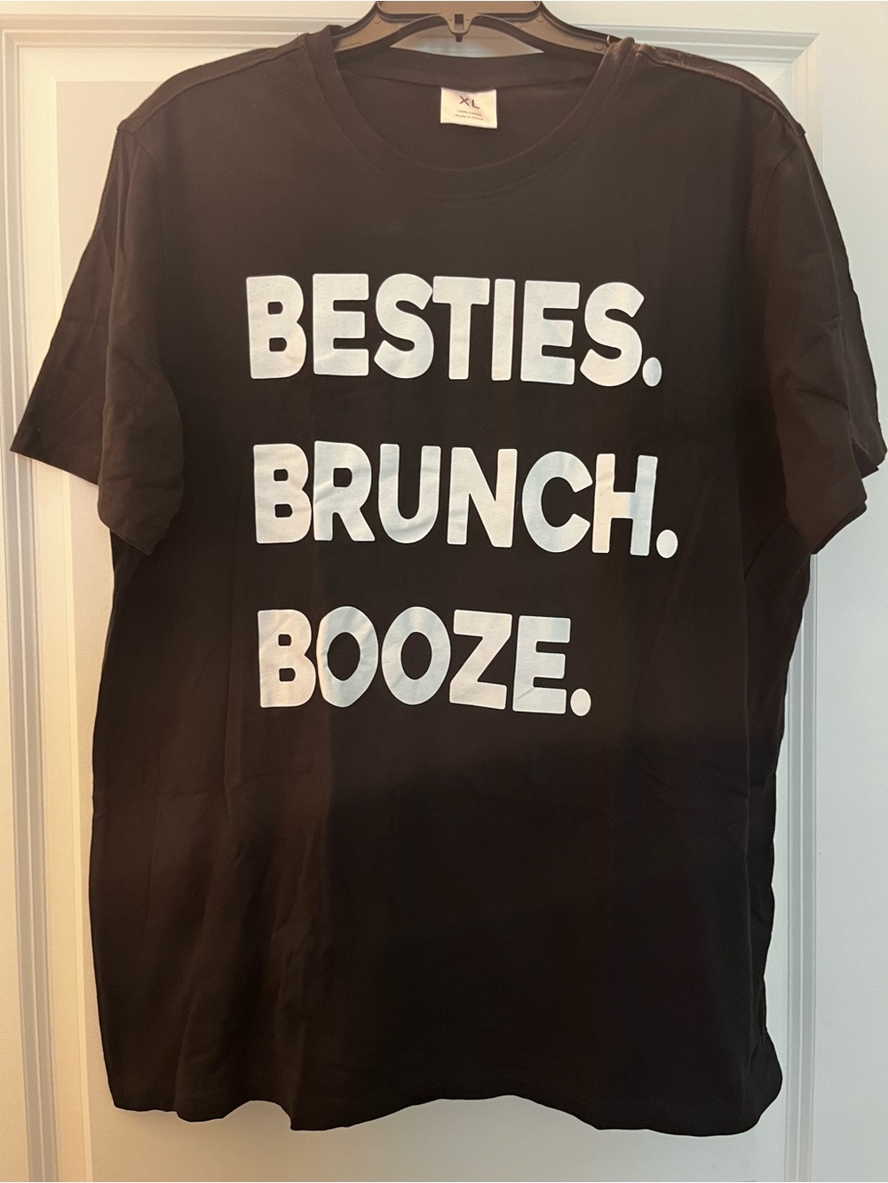 BESTIES. BRUNCH. BOOZE. Black Funny Graphic Tee sizes L and XL available